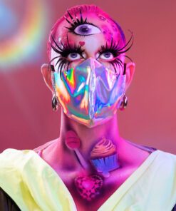 {Silver Holographic} Acid Face Shield