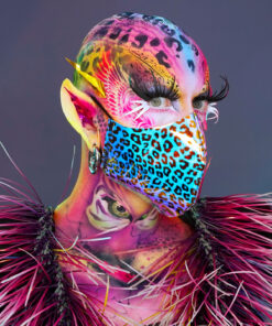 Dented & Damaged SALE :: {Blue Leopard} Face Shield